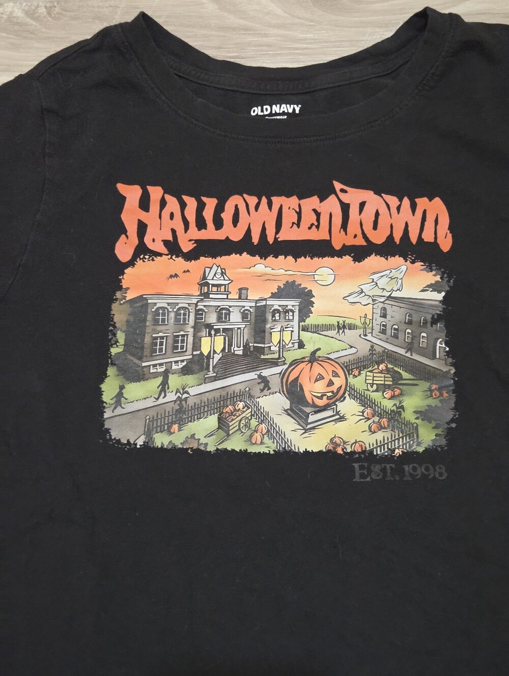 Old Navy Black HalloweenTown Graphic Tee - Womens Size S